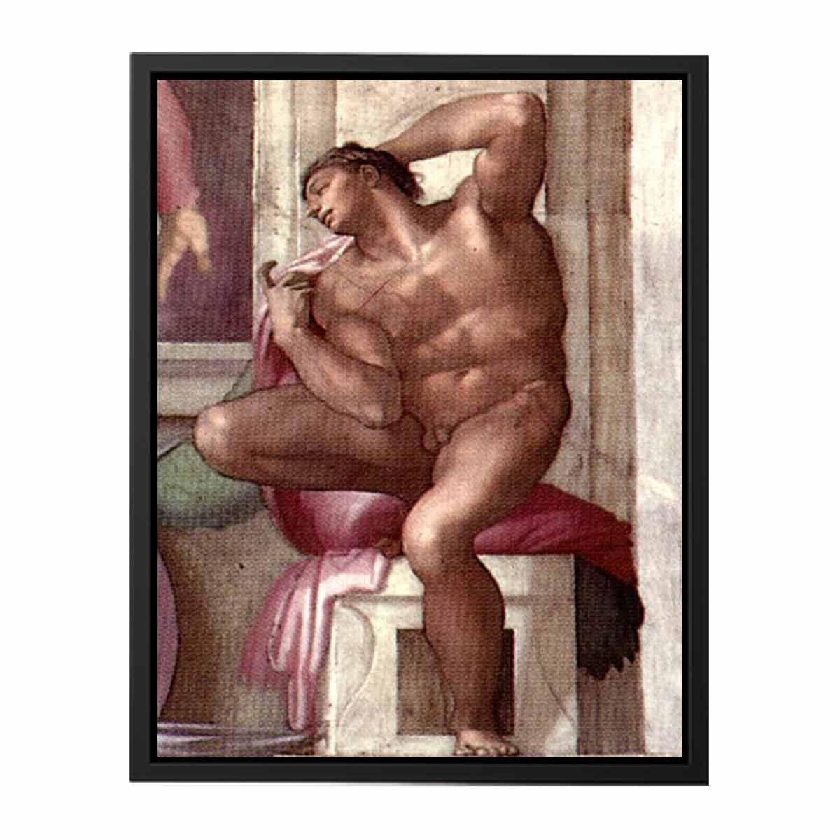 Ignudo above the Libyan Sibyl (restored) By Michelangelo Buonarroti
