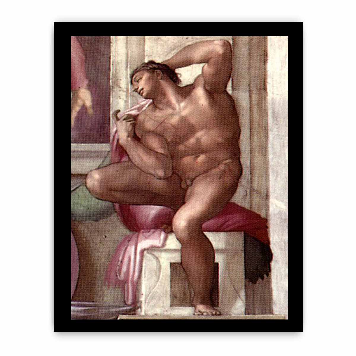 Ignudo above the Libyan Sibyl (restored) By Michelangelo Buonarroti