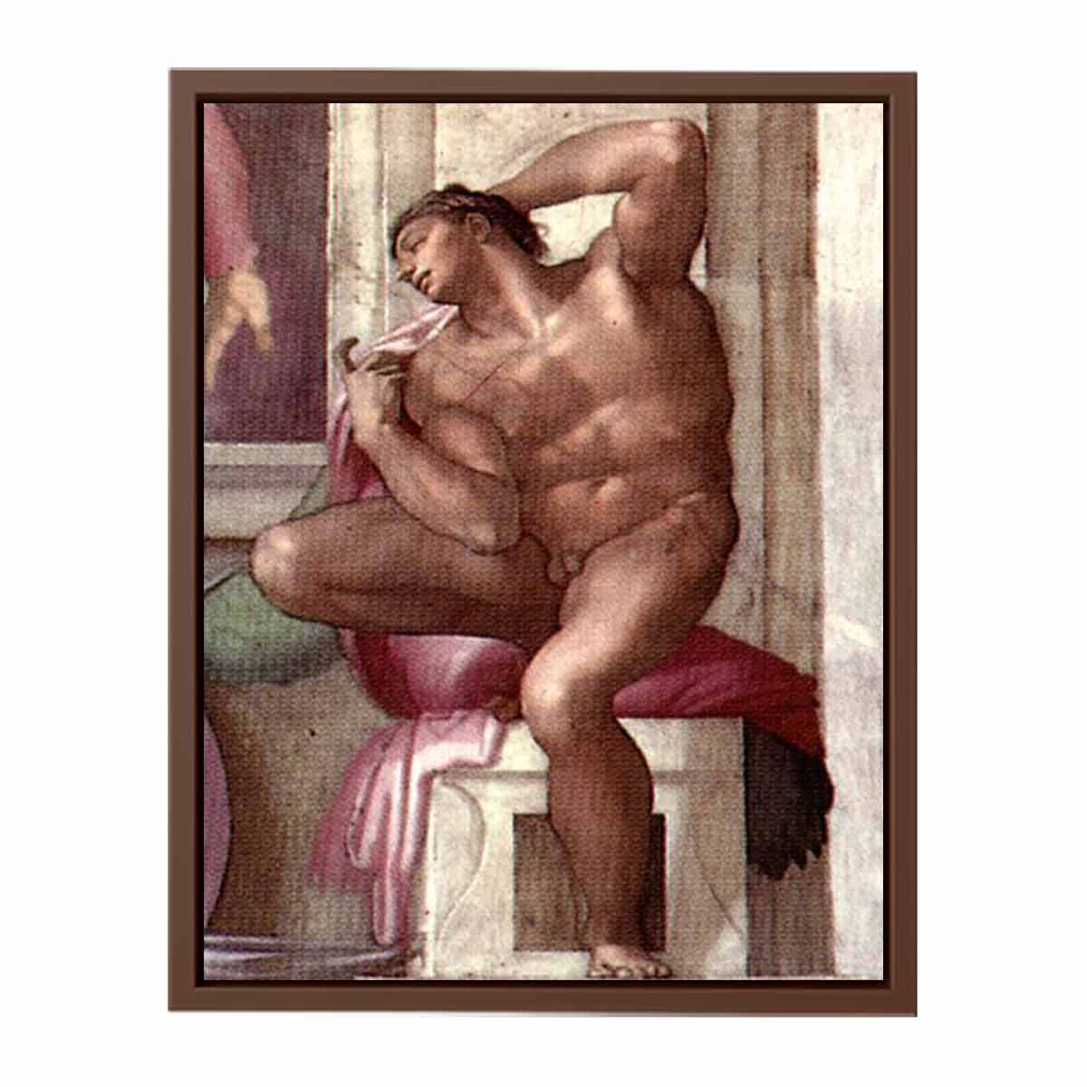 Ignudo above the Libyan Sibyl (restored) By Michelangelo Buonarroti