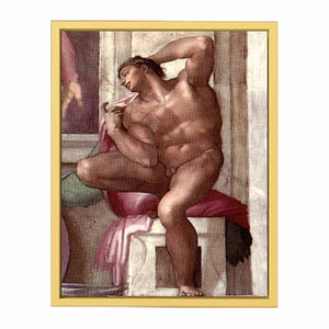Ignudo above the Libyan Sibyl (restored) By Michelangelo Buonarroti