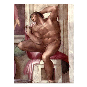 Ignudo above the Libyan Sibyl (restored) By Michelangelo Buonarroti