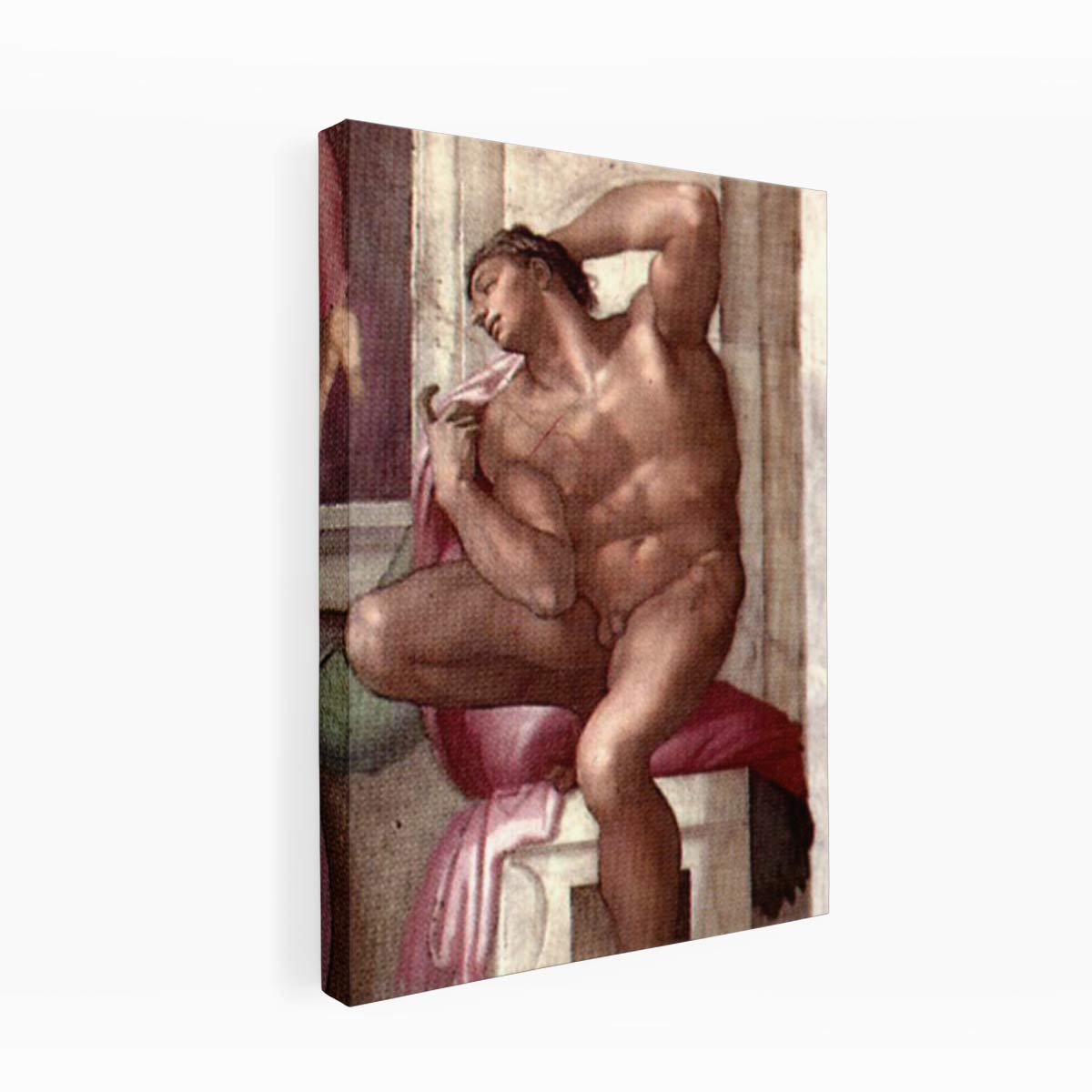 Ignudo above the Libyan Sibyl (restored) By Michelangelo Buonarroti