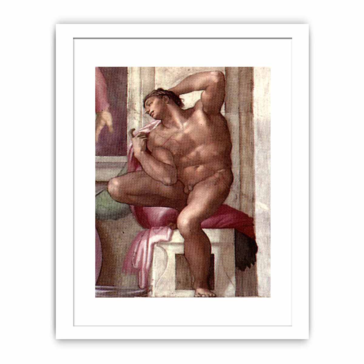 Ignudo above the Libyan Sibyl (restored) By Michelangelo Buonarroti