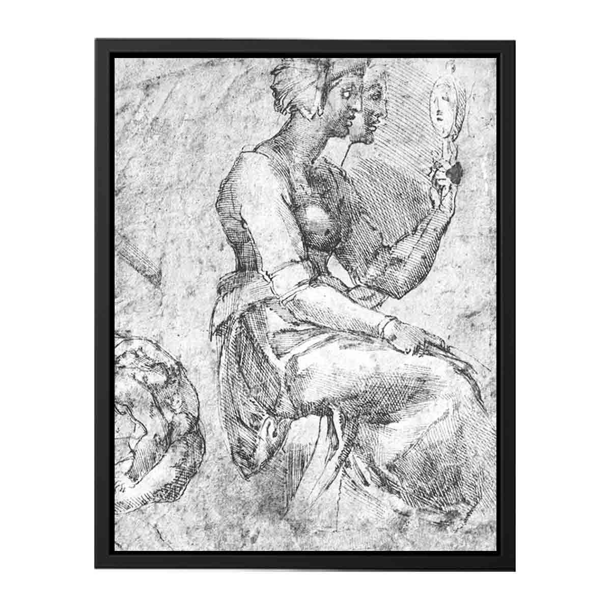 Study of a Seated Woman By Michelangelo Buonarroti