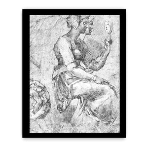 Study of a Seated Woman By Michelangelo Buonarroti