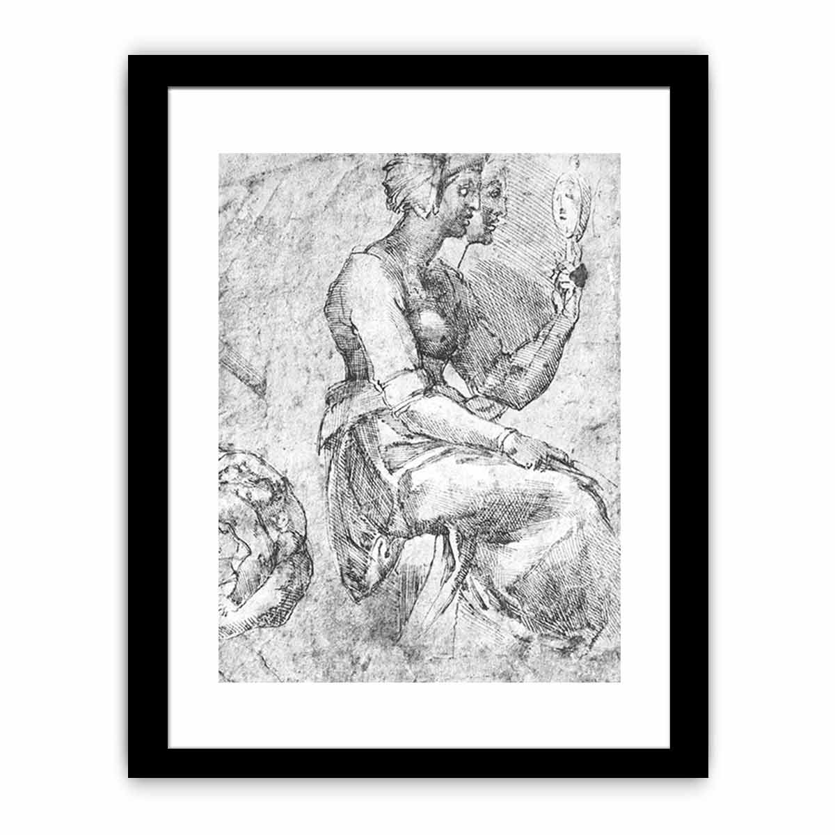 Study of a Seated Woman By Michelangelo Buonarroti