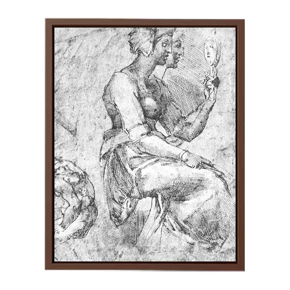 Study of a Seated Woman By Michelangelo Buonarroti
