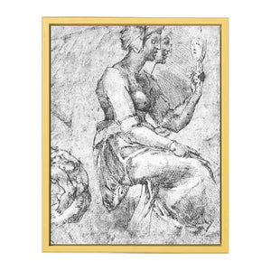 Study of a Seated Woman By Michelangelo Buonarroti