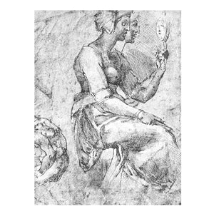Study of a Seated Woman By Michelangelo Buonarroti