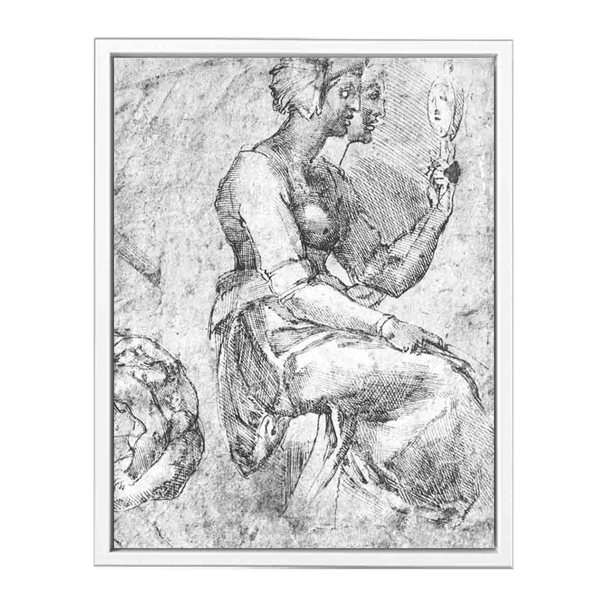 Study of a Seated Woman By Michelangelo Buonarroti