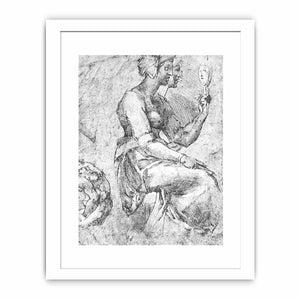 Study of a Seated Woman By Michelangelo Buonarroti
