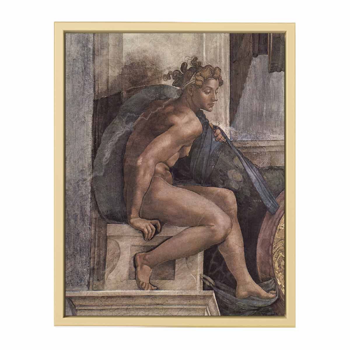 Deckenfresko zur Schöpfungsgeschichte in der Sixtinischen Kapelle, Detail: Jüngling By Michelangelo Buonarroti