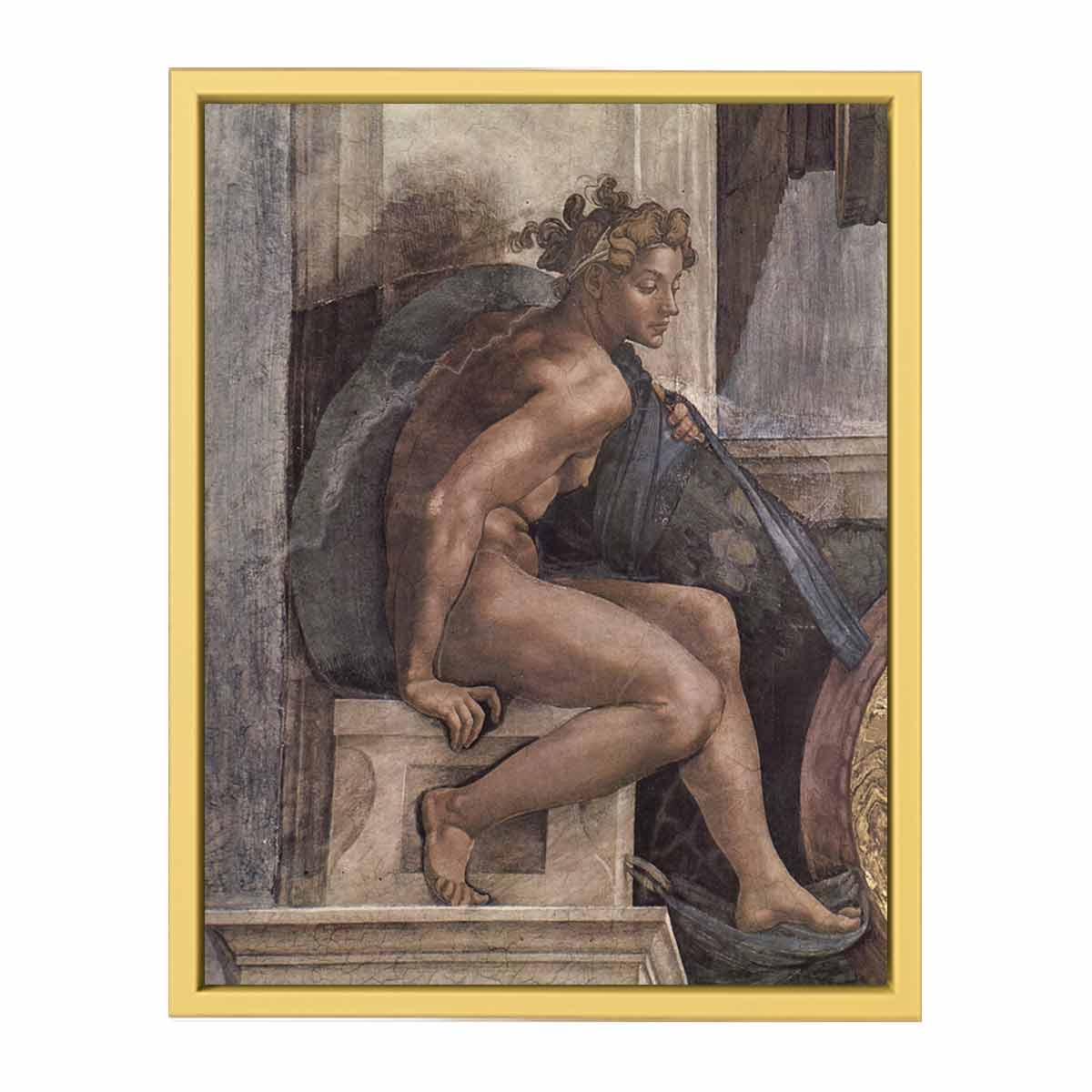 Deckenfresko zur Schöpfungsgeschichte in der Sixtinischen Kapelle, Detail: Jüngling By Michelangelo Buonarroti