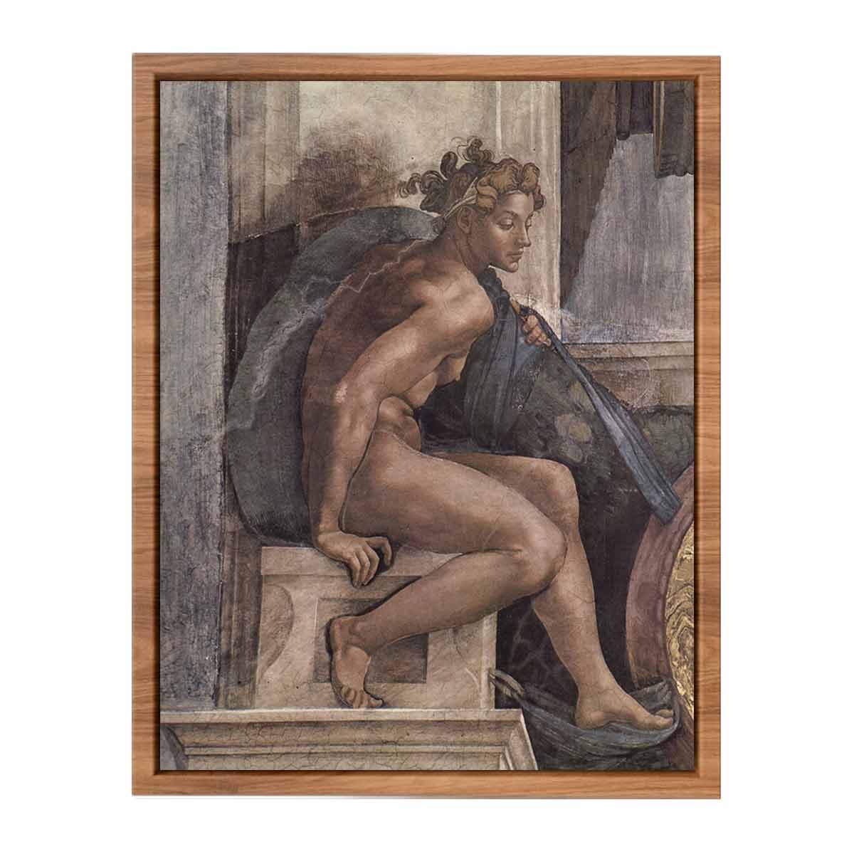 Deckenfresko zur Schöpfungsgeschichte in der Sixtinischen Kapelle, Detail: Jüngling By Michelangelo Buonarroti