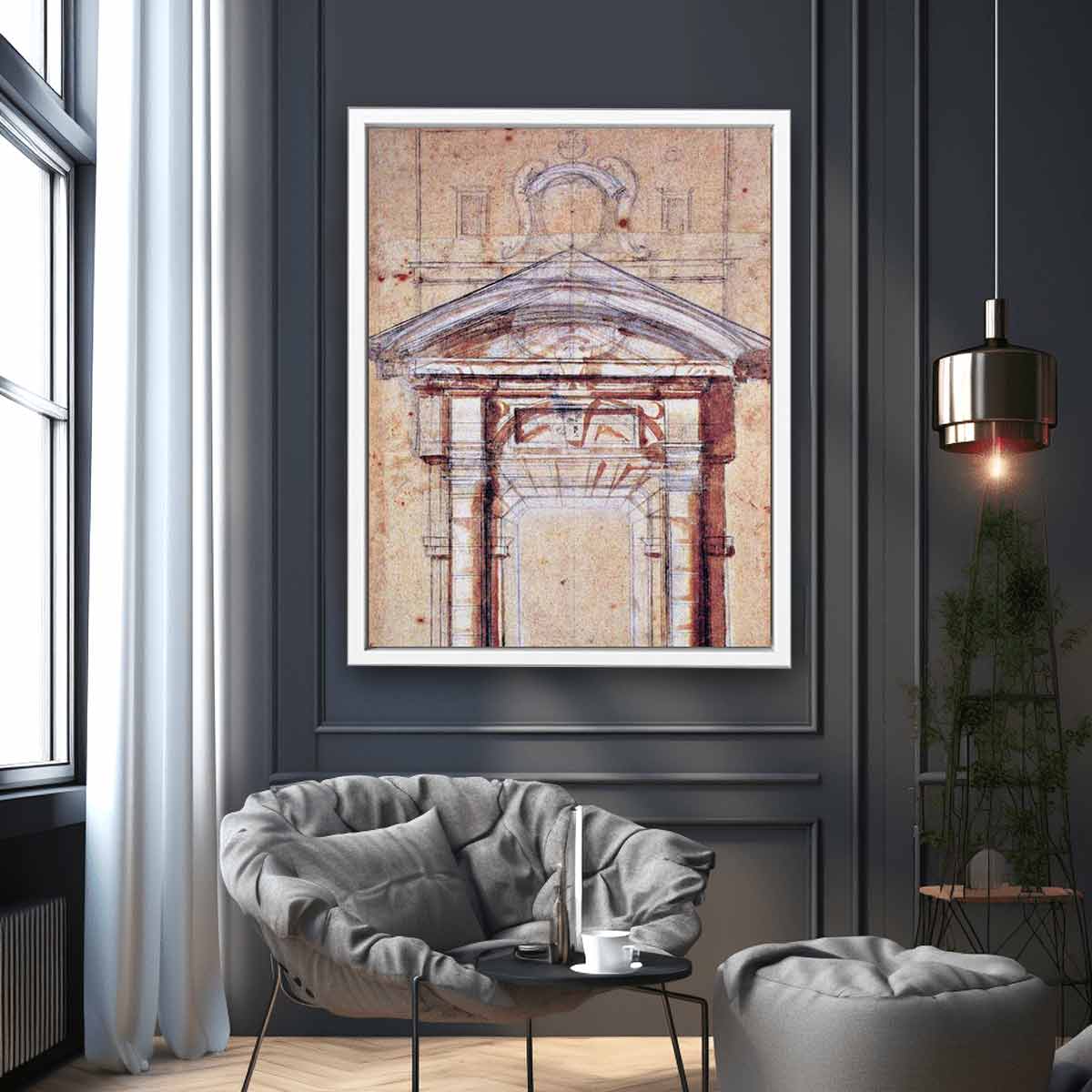 MICHELANGELO Buonarroti Study for Porta Pia