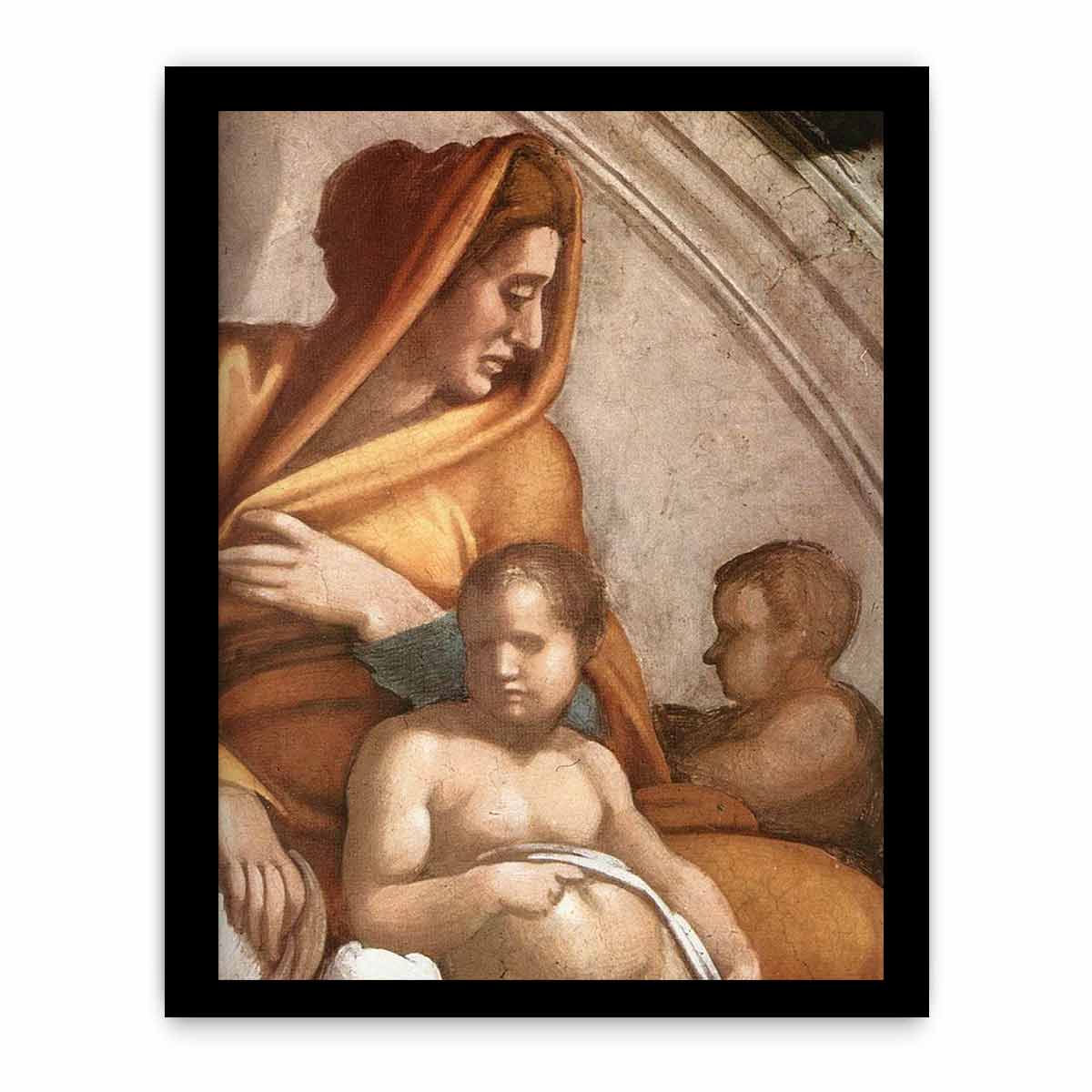 Uzziah - Jotham - Ahaz (detail) By Michelangelo Buonarroti