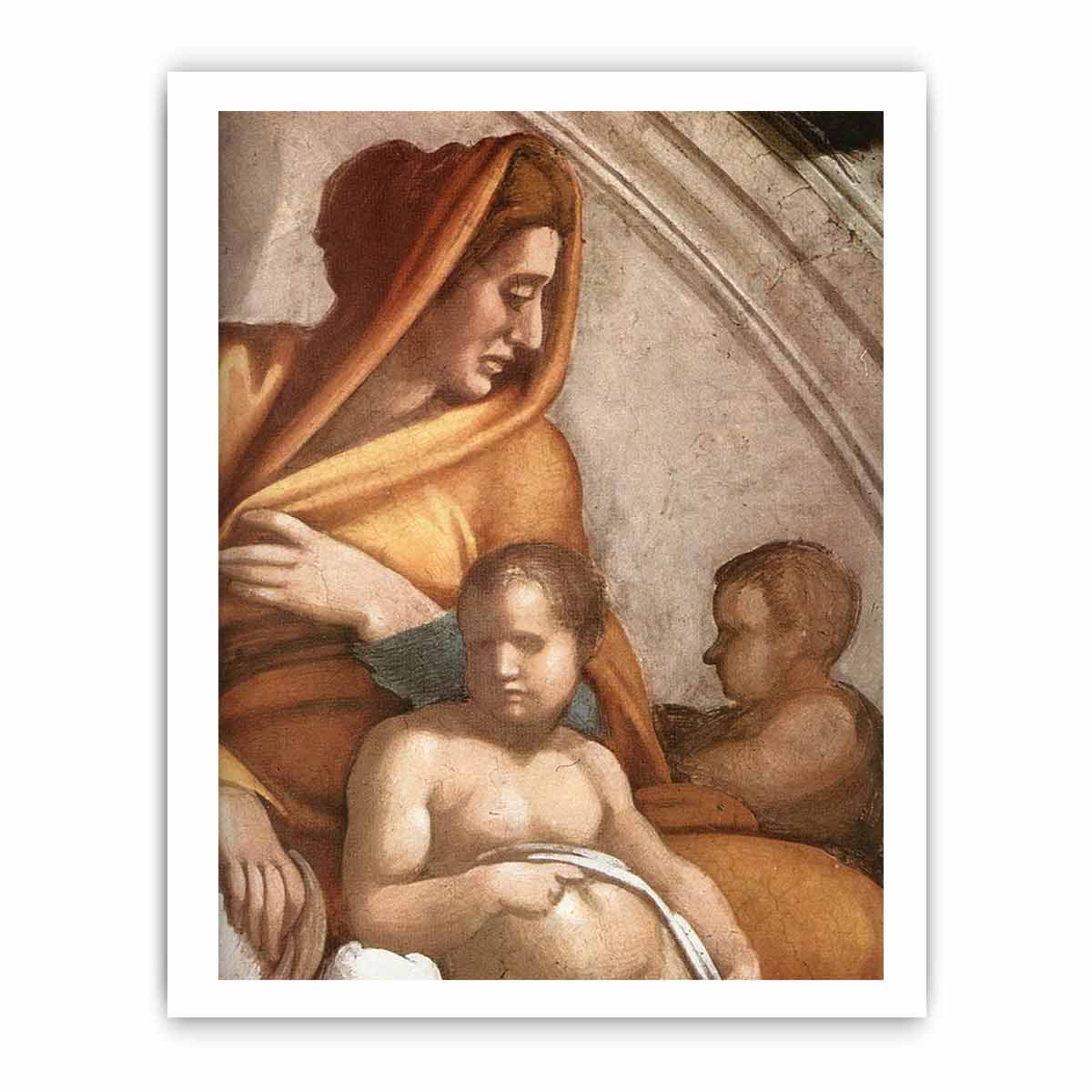 Uzziah - Jotham - Ahaz (detail) By Michelangelo Buonarroti