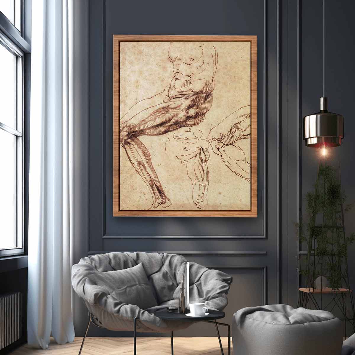 Three Studies of a Leg By Michelangelo Buonarroti