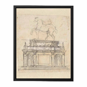 Design for an Equestrian Statue of Henry II of France, RP-T-1953-140 By Michelangelo Buonarroti