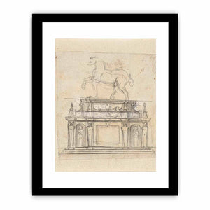 Design for an Equestrian Statue of Henry II of France, RP-T-1953-140 By Michelangelo Buonarroti