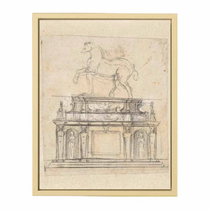 Design for an Equestrian Statue of Henry II of France, RP-T-1953-140 By Michelangelo Buonarroti