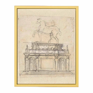 Design for an Equestrian Statue of Henry II of France, RP-T-1953-140 By Michelangelo Buonarroti