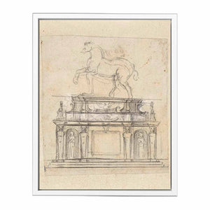 Design for an Equestrian Statue of Henry II of France, RP-T-1953-140 By Michelangelo Buonarroti