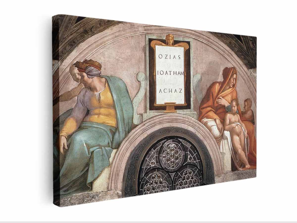 Uzziah, Ioatham und Achaz (restauriert), Lünette By Michelangelo Buonarroti