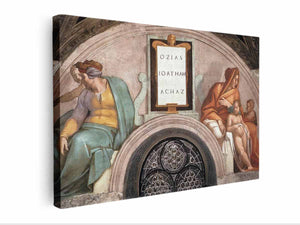 Uzziah, Ioatham und Achaz (restauriert), Lünette By Michelangelo Buonarroti