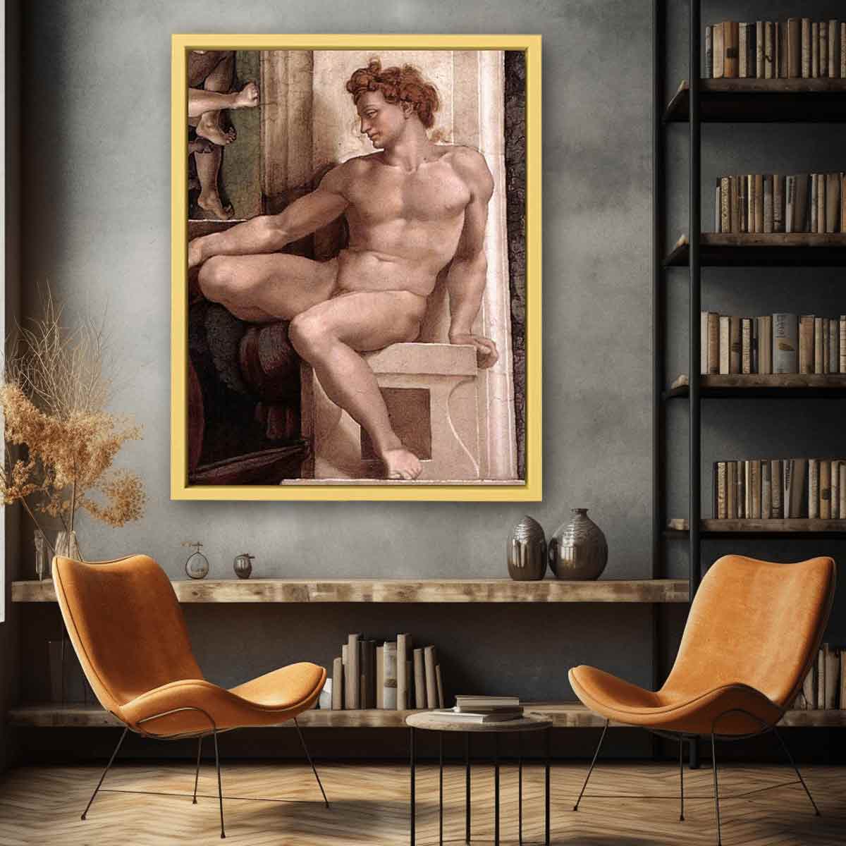ignudo (restored) By Michelangelo Buonarroti