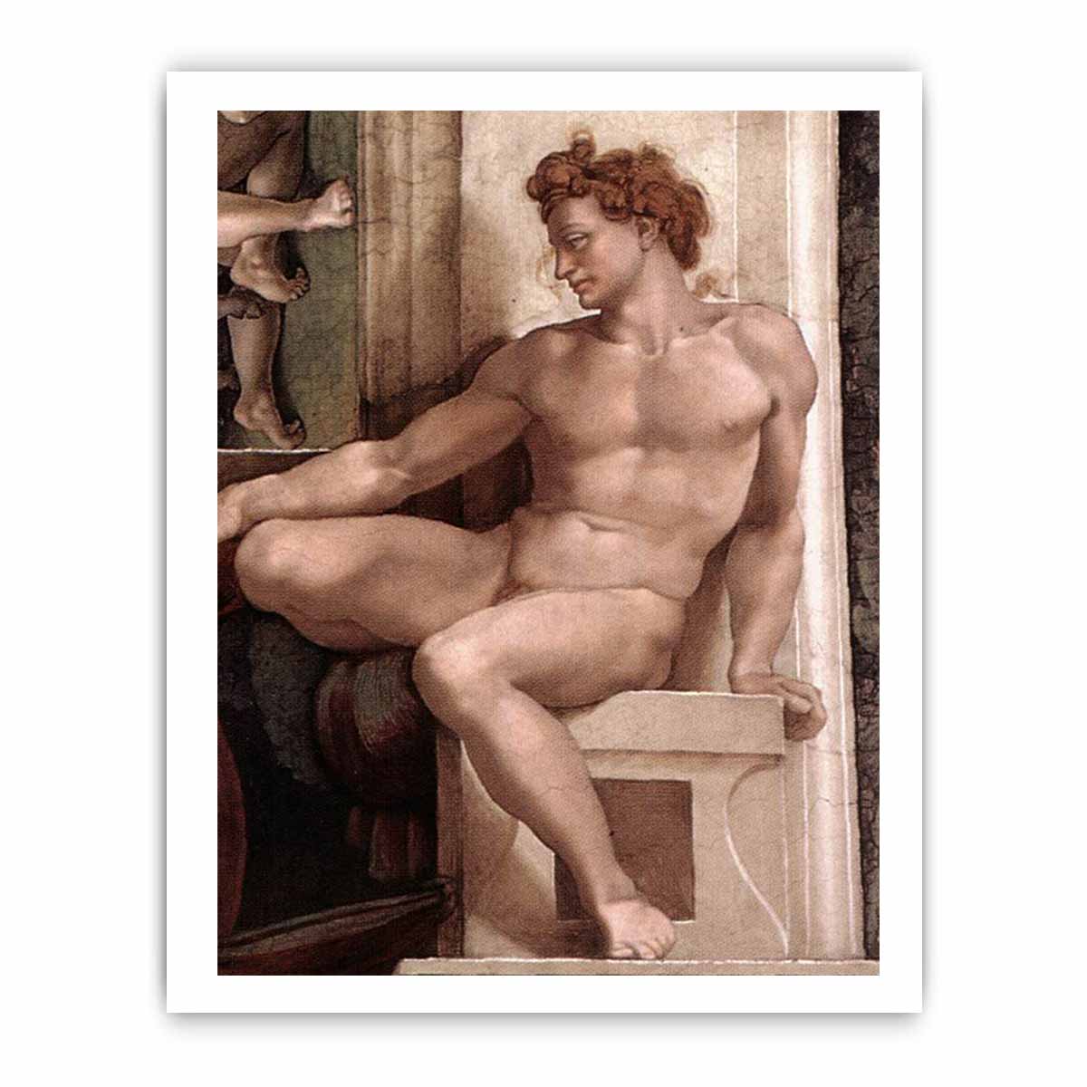 ignudo (restored) By Michelangelo Buonarroti