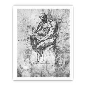 Study of a Man By Michelangelo Buonarroti