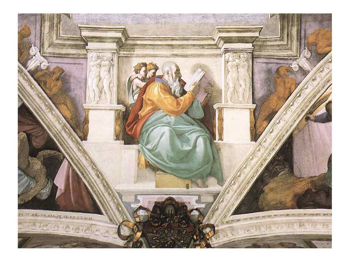 Frescoes above the entrance wall By Michelangelo Buonarroti
