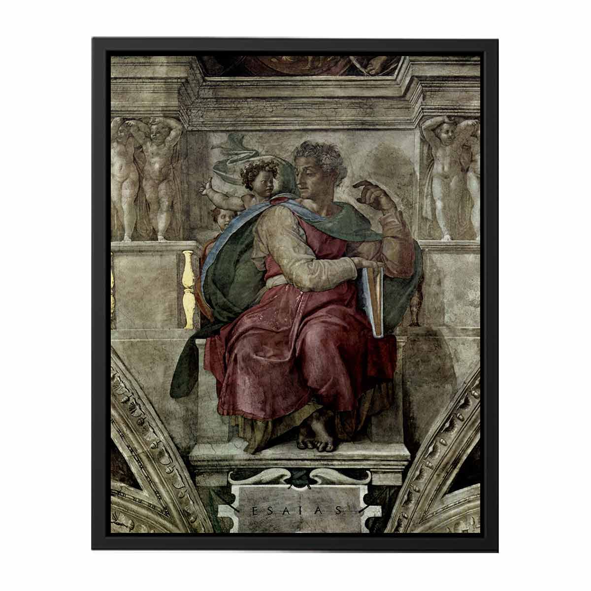 Deckenfresko zur Schöpfungsgeschichte in der Sixtinischen Kapelle, Szene in Lünette: Der Prophet Jessaja By Michelangelo Buonarroti