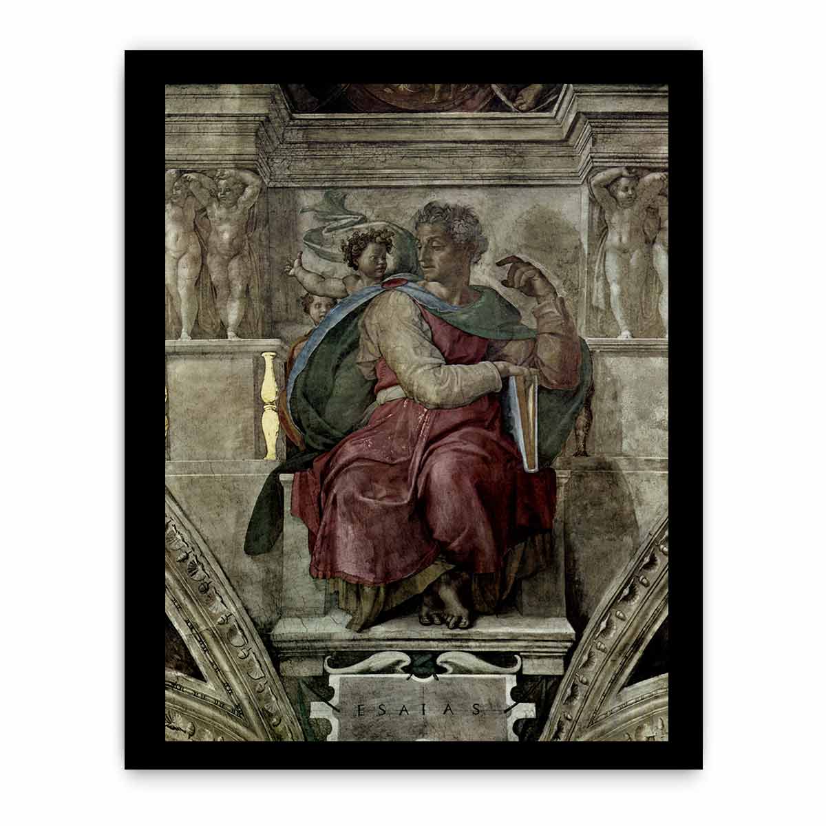 Deckenfresko zur Schöpfungsgeschichte in der Sixtinischen Kapelle, Szene in Lünette: Der Prophet Jessaja By Michelangelo Buonarroti