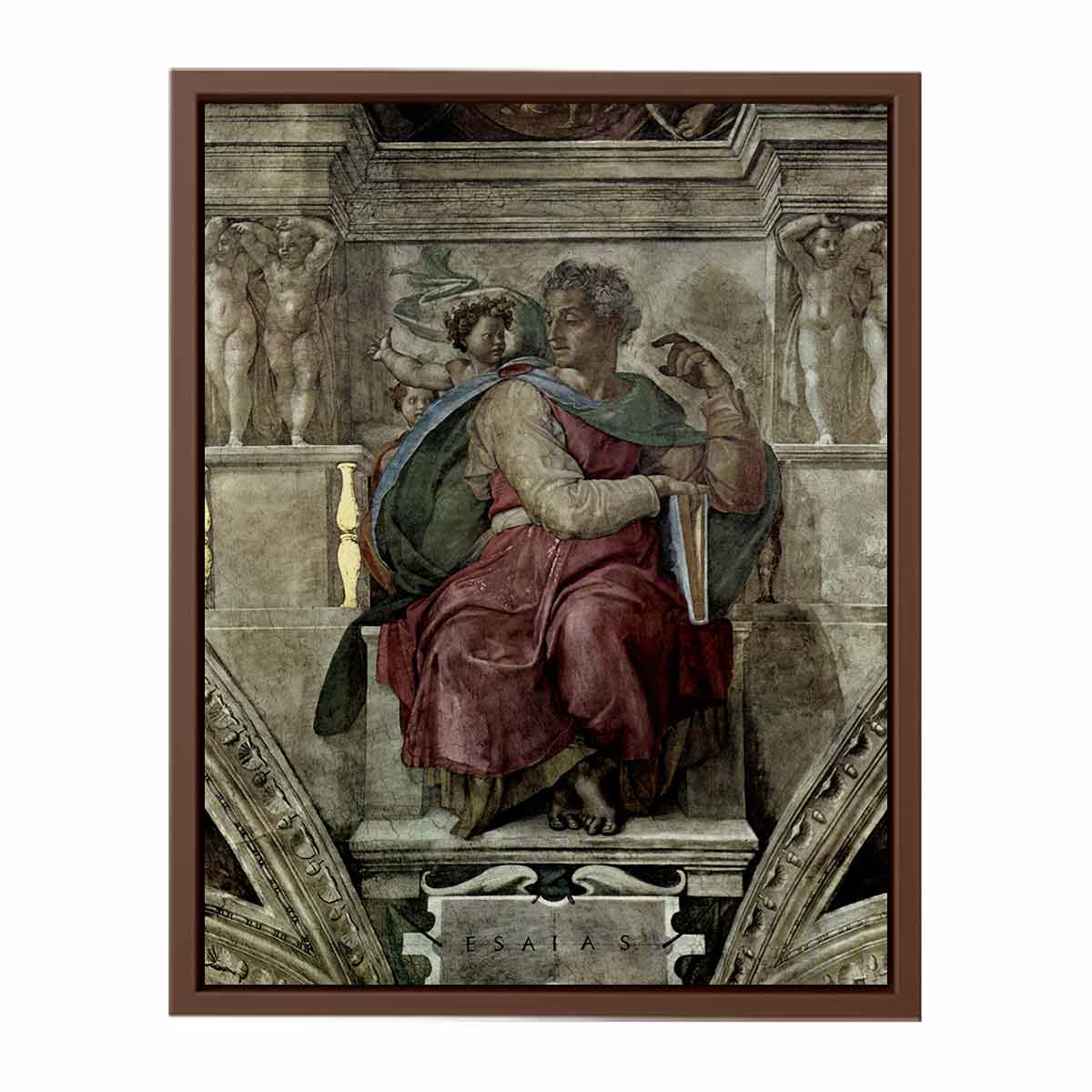 Deckenfresko zur Schöpfungsgeschichte in der Sixtinischen Kapelle, Szene in Lünette: Der Prophet Jessaja By Michelangelo Buonarroti