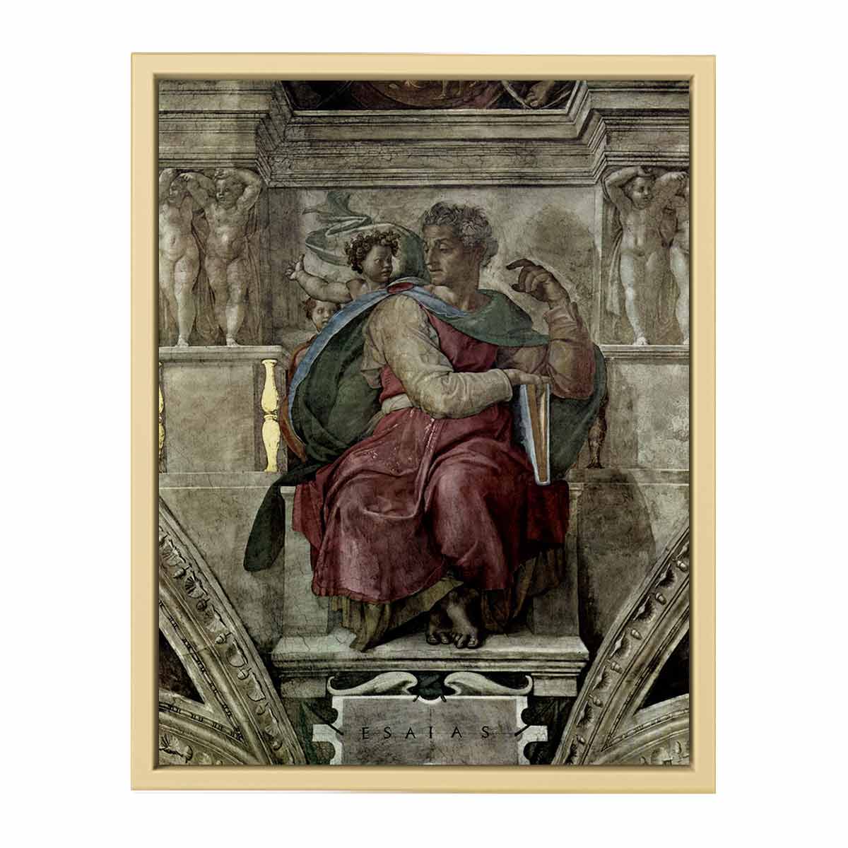 Deckenfresko zur Schöpfungsgeschichte in der Sixtinischen Kapelle, Szene in Lünette: Der Prophet Jessaja By Michelangelo Buonarroti