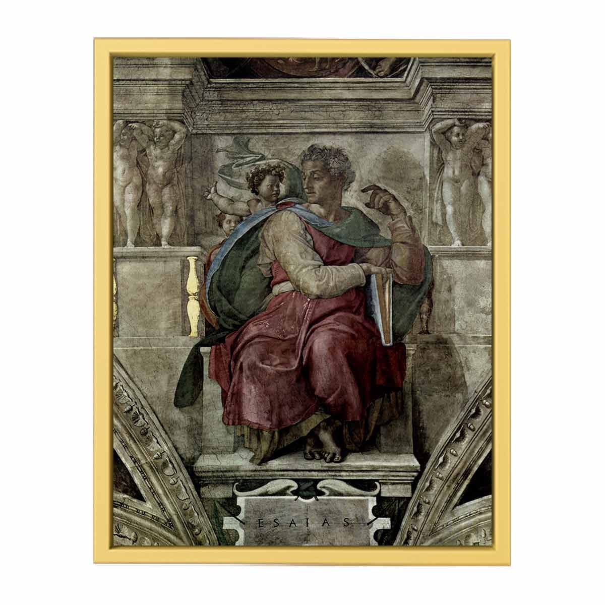 Deckenfresko zur Schöpfungsgeschichte in der Sixtinischen Kapelle, Szene in Lünette: Der Prophet Jessaja By Michelangelo Buonarroti