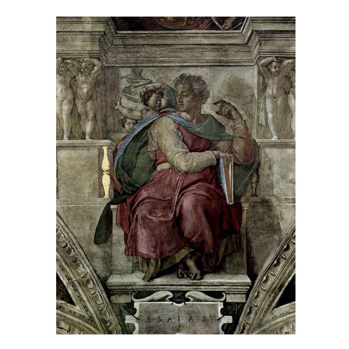 Ceiling fresco for the story of creation in the Sistine Chapel, scene of the Prophet bezel Jessaja