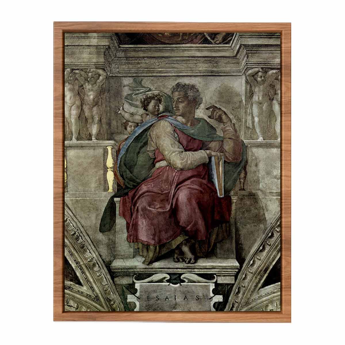 Deckenfresko zur Schöpfungsgeschichte in der Sixtinischen Kapelle, Szene in Lünette: Der Prophet Jessaja By Michelangelo Buonarroti