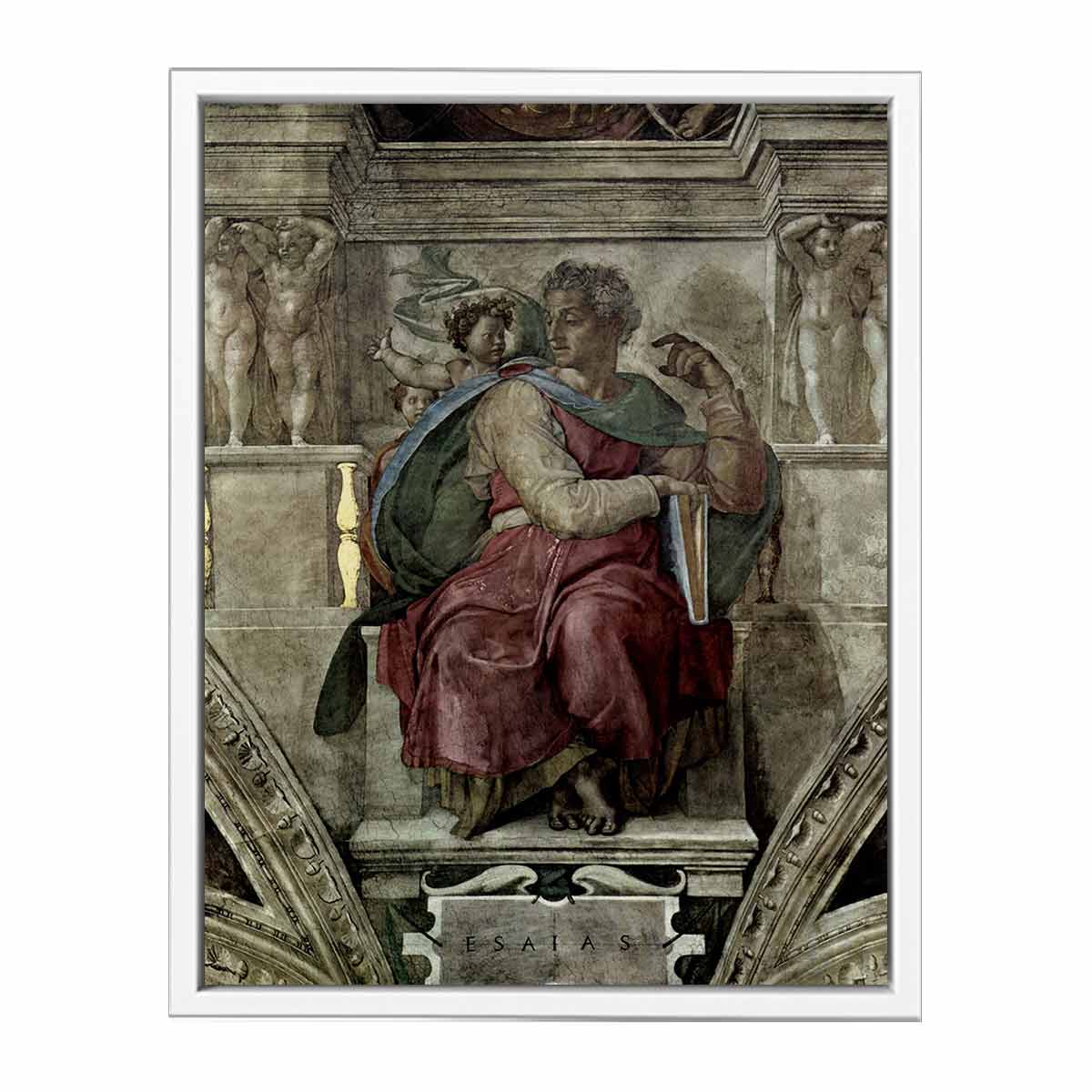 Deckenfresko zur Schöpfungsgeschichte in der Sixtinischen Kapelle, Szene in Lünette: Der Prophet Jessaja By Michelangelo Buonarroti