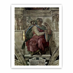 Deckenfresko zur Schöpfungsgeschichte in der Sixtinischen Kapelle, Szene in Lünette: Der Prophet Jessaja By Michelangelo Buonarroti