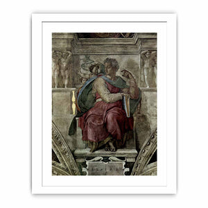 Deckenfresko zur Schöpfungsgeschichte in der Sixtinischen Kapelle, Szene in Lünette: Der Prophet Jessaja By Michelangelo Buonarroti