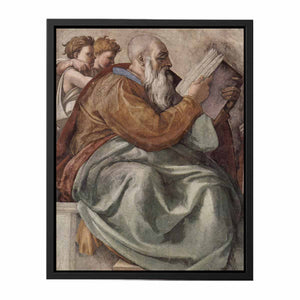 Deckenfresko zur Schöpfungsgeschichte in der Sixtinischen Kapelle, Szene in Lünette: Der Prophet Zacharias, Detail By Michelangelo Buonarroti
