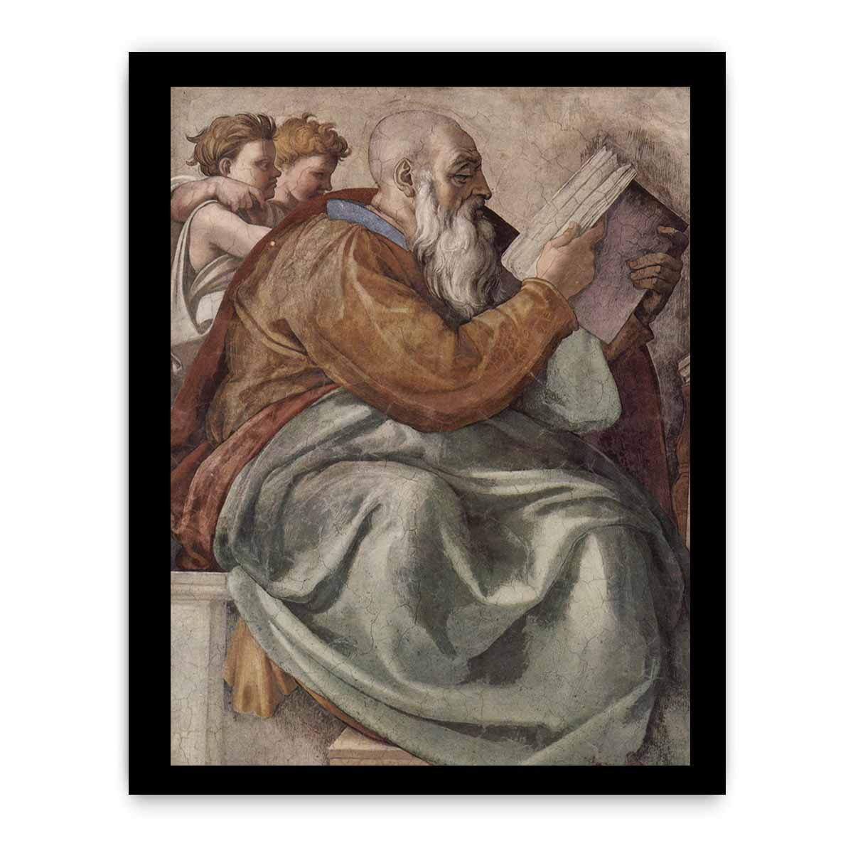 Deckenfresko zur Schöpfungsgeschichte in der Sixtinischen Kapelle, Szene in Lünette: Der Prophet Zacharias, Detail By Michelangelo Buonarroti