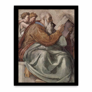 Deckenfresko zur Schöpfungsgeschichte in der Sixtinischen Kapelle, Szene in Lünette: Der Prophet Zacharias, Detail By Michelangelo Buonarroti