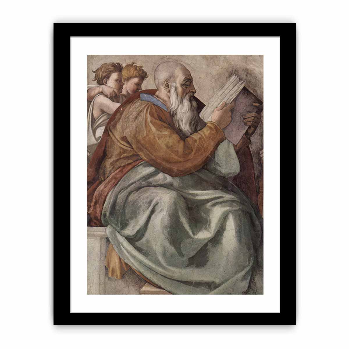 Deckenfresko zur Schöpfungsgeschichte in der Sixtinischen Kapelle, Szene in Lünette: Der Prophet Zacharias, Detail By Michelangelo Buonarroti