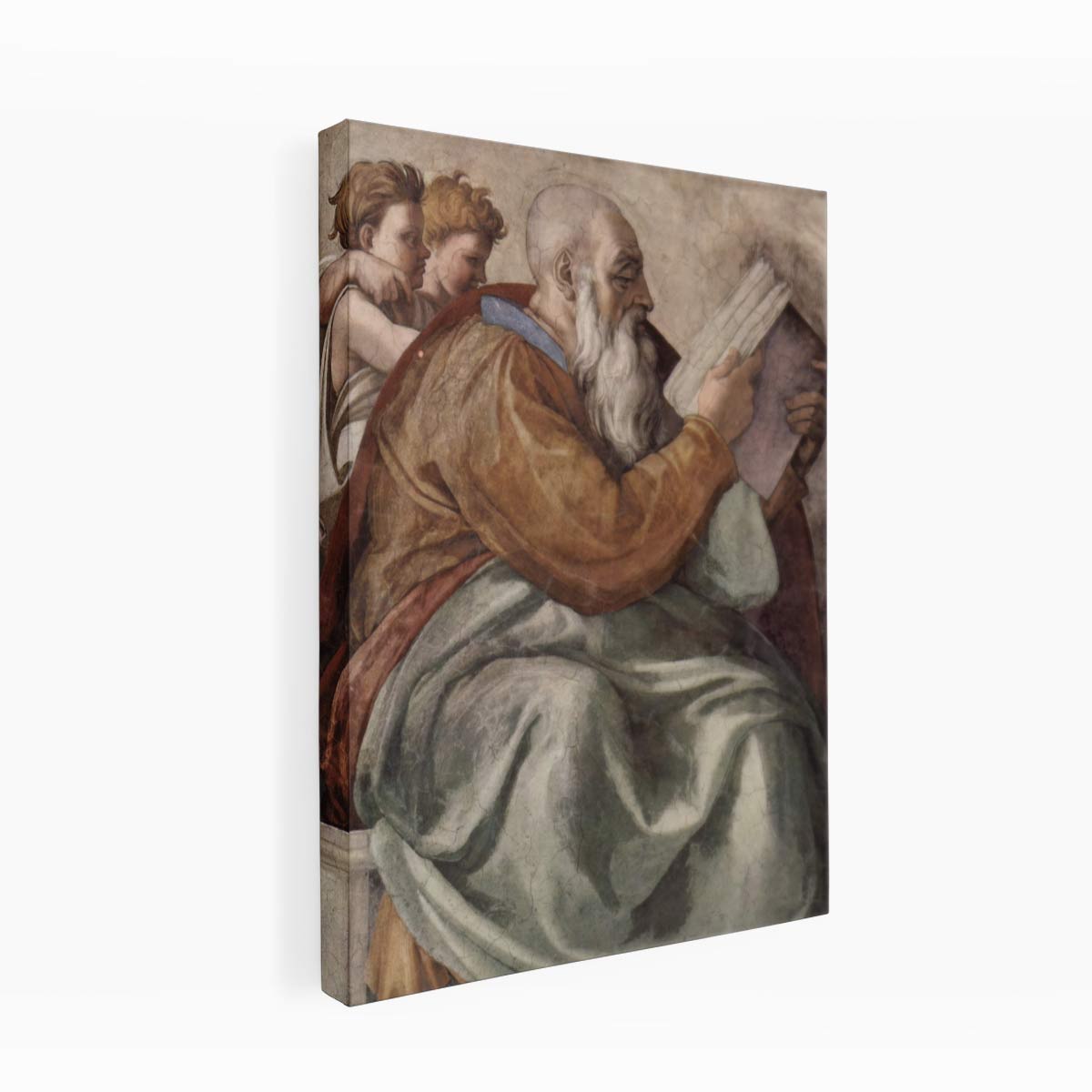 Deckenfresko zur Schöpfungsgeschichte in der Sixtinischen Kapelle, Szene in Lünette: Der Prophet Zacharias, Detail By Michelangelo Buonarroti