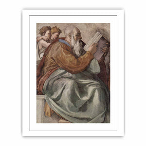 Deckenfresko zur Schöpfungsgeschichte in der Sixtinischen Kapelle, Szene in Lünette: Der Prophet Zacharias, Detail By Michelangelo Buonarroti