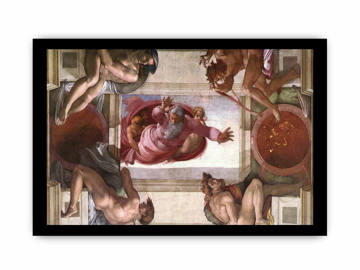 Separation of the Earth from the Waters (with ignudi and medallions) By Michelangelo Buonarroti